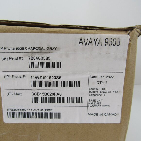 Avaya 9308 IP Phone Charcoal Gray 700480585 Components No Power Supply New - Picture 5 of 5